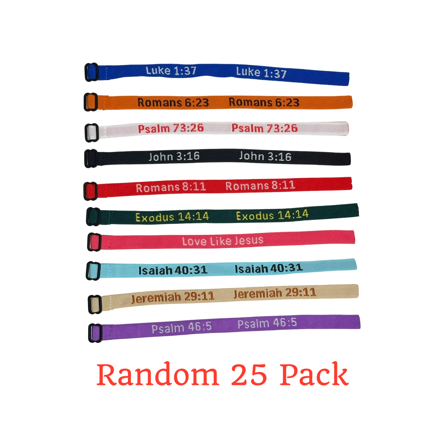 25 Pack Random Christian Bracelet