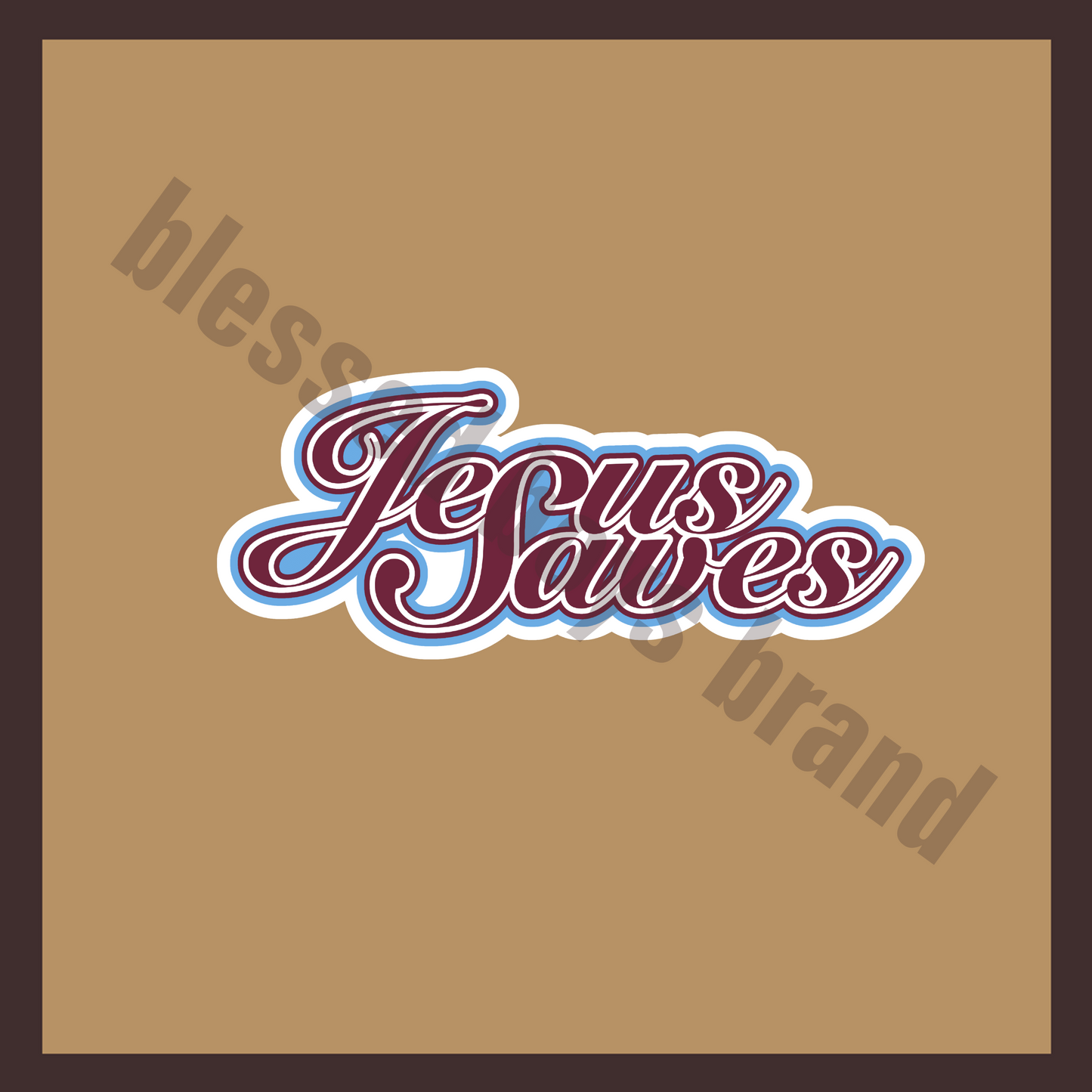 Maroon Jesus Saves Sticker