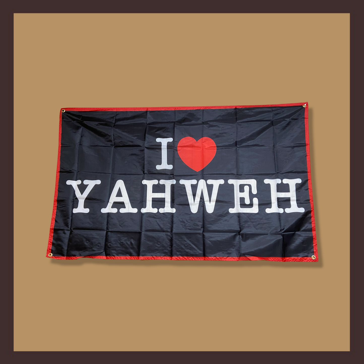 “I Heart Yahweh” Flag (Black)