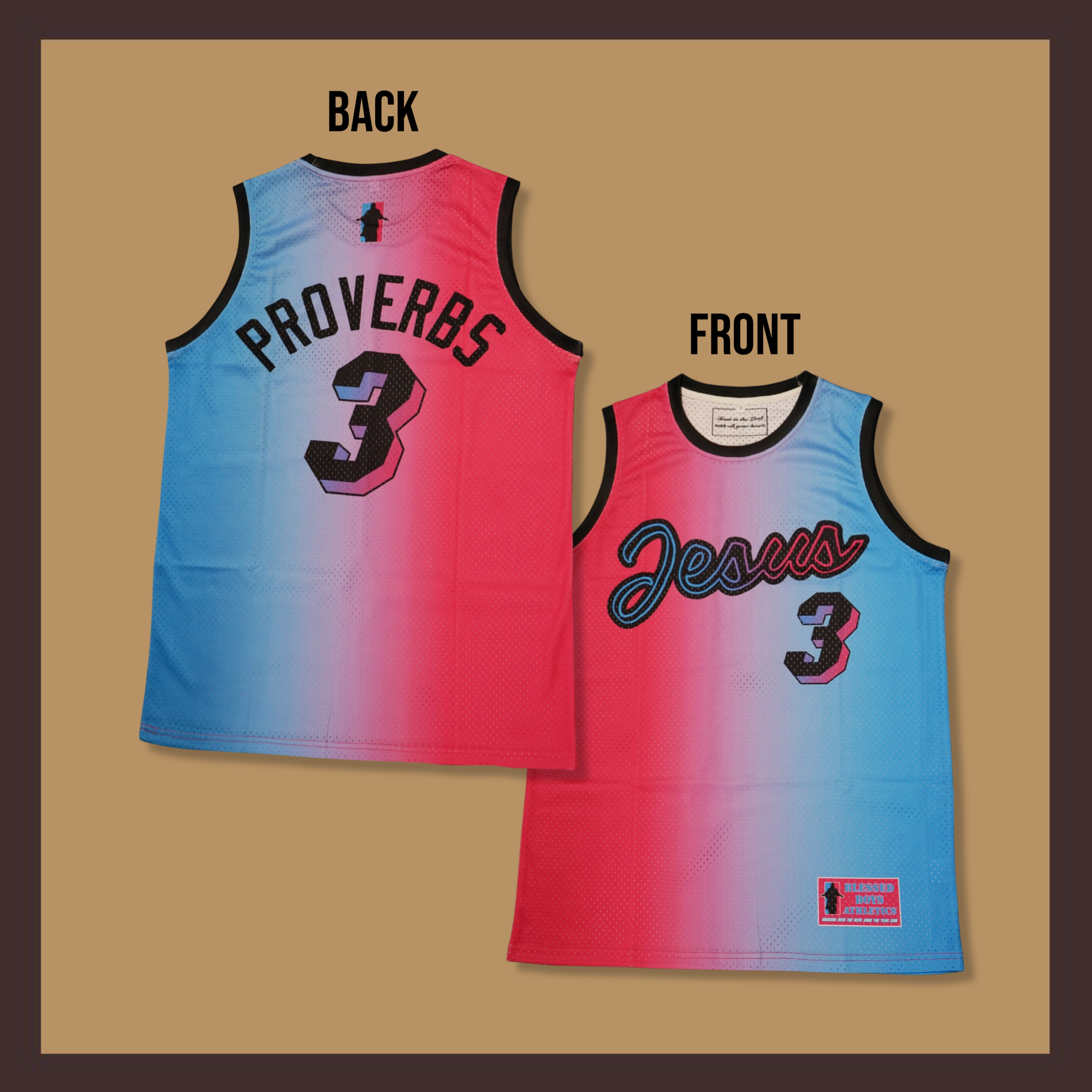 Proverbs 3 Basketball Jersey (Pink/Blue) – Blessed Boys Ent