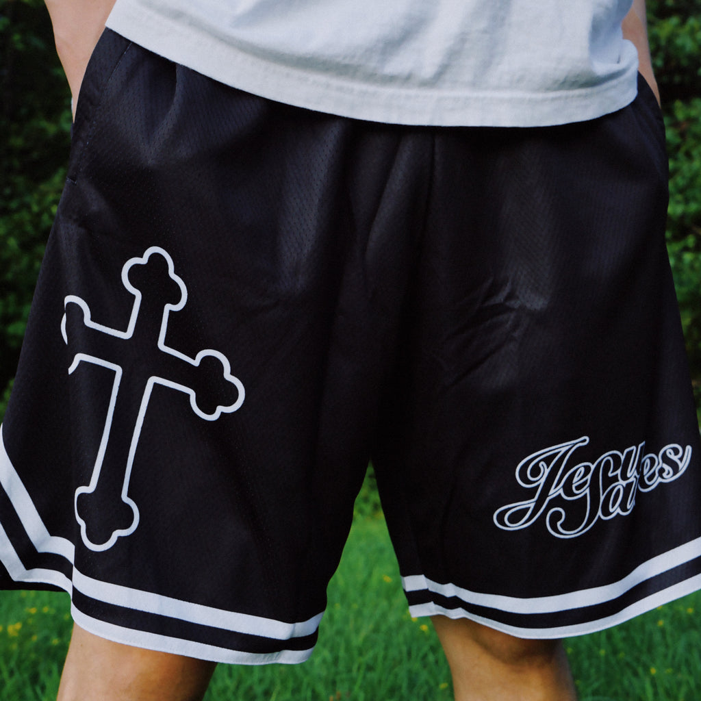 Jesus Saves Shorts (Black)