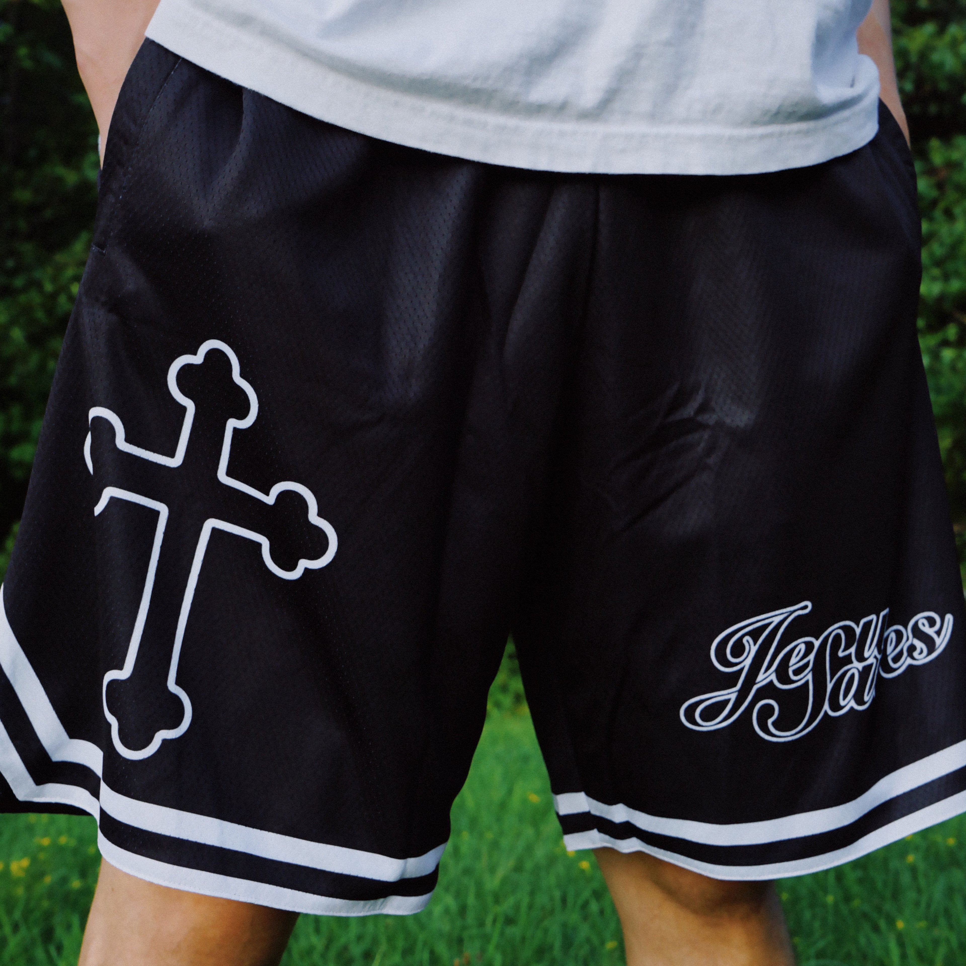 Jesus Saves Shorts (Black)