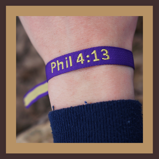 Philippians 4:13 (Purple) Bible Verse Bracelet