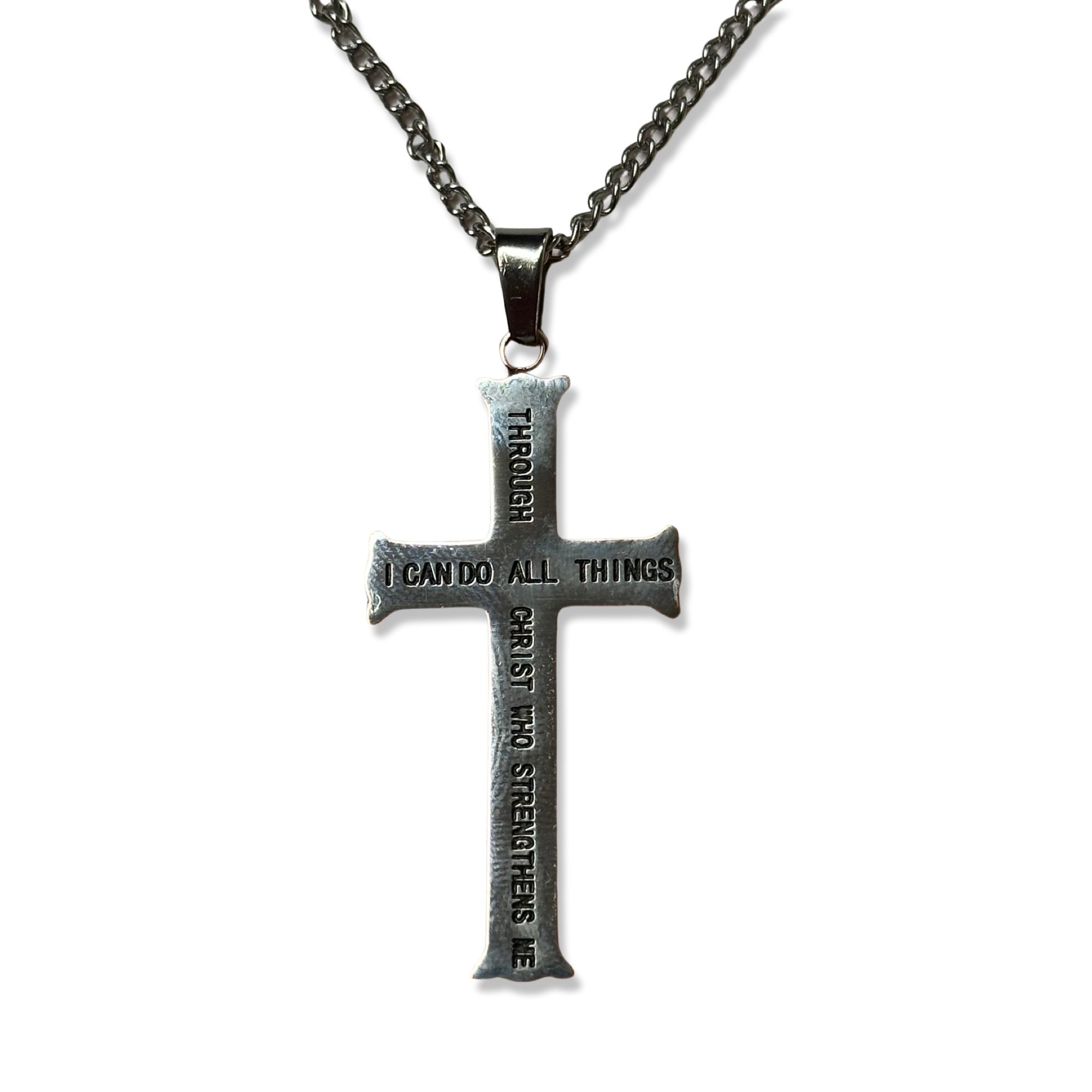 Philippians 4:13 Cross Necklace