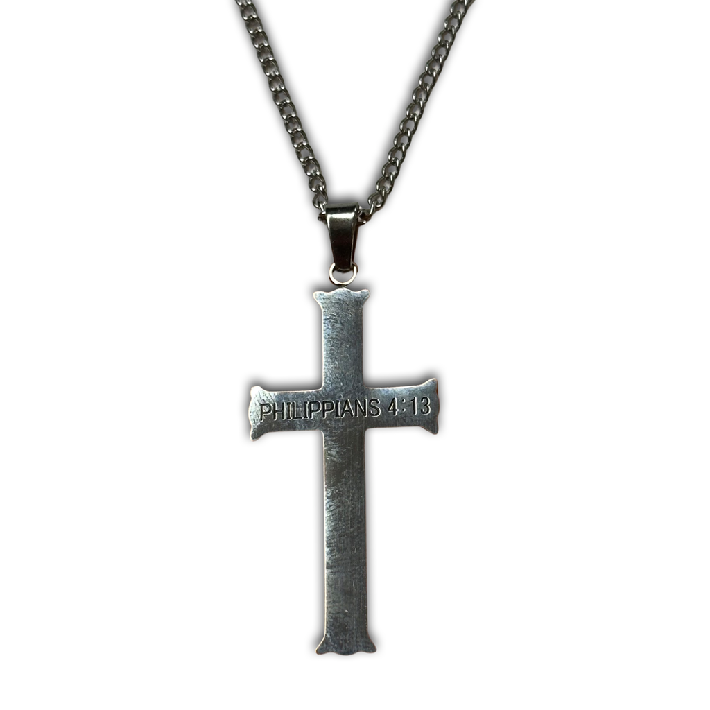 Philippians 4:13 Cross Necklace
