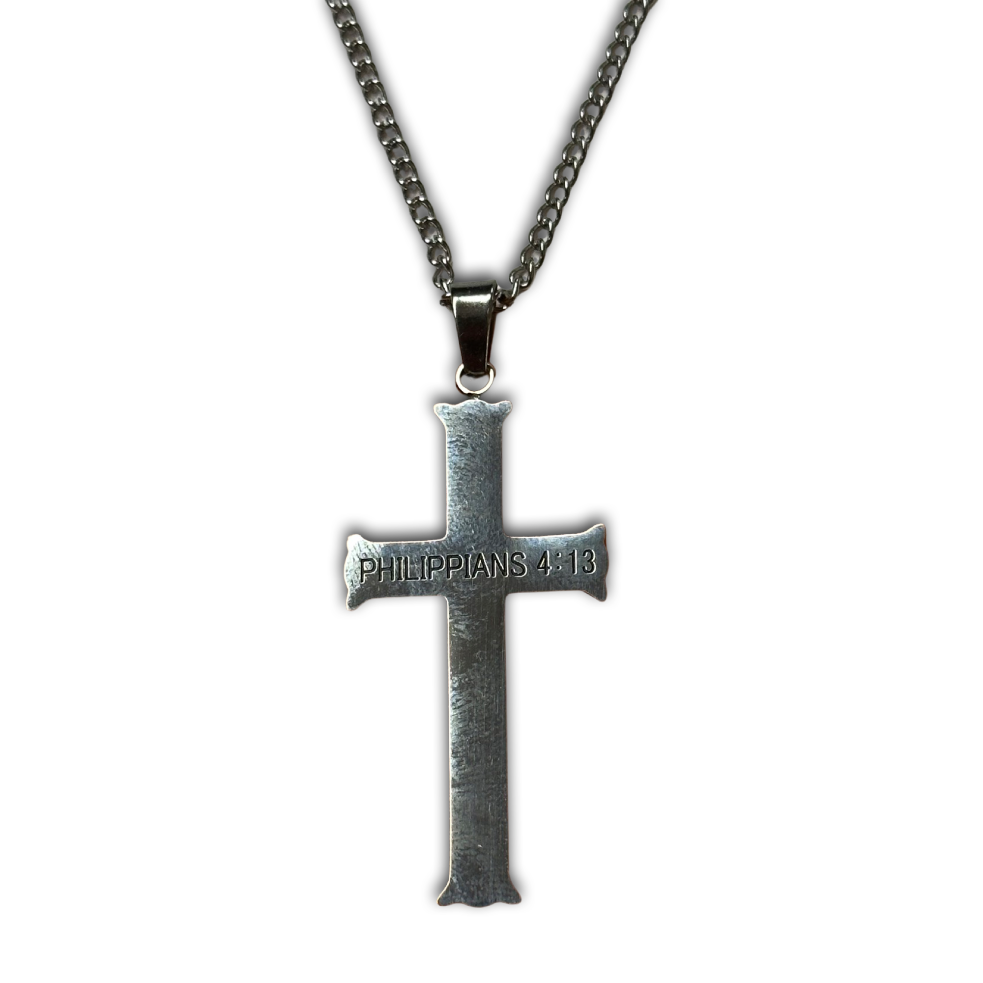 Philippians 4:13 Cross Necklace