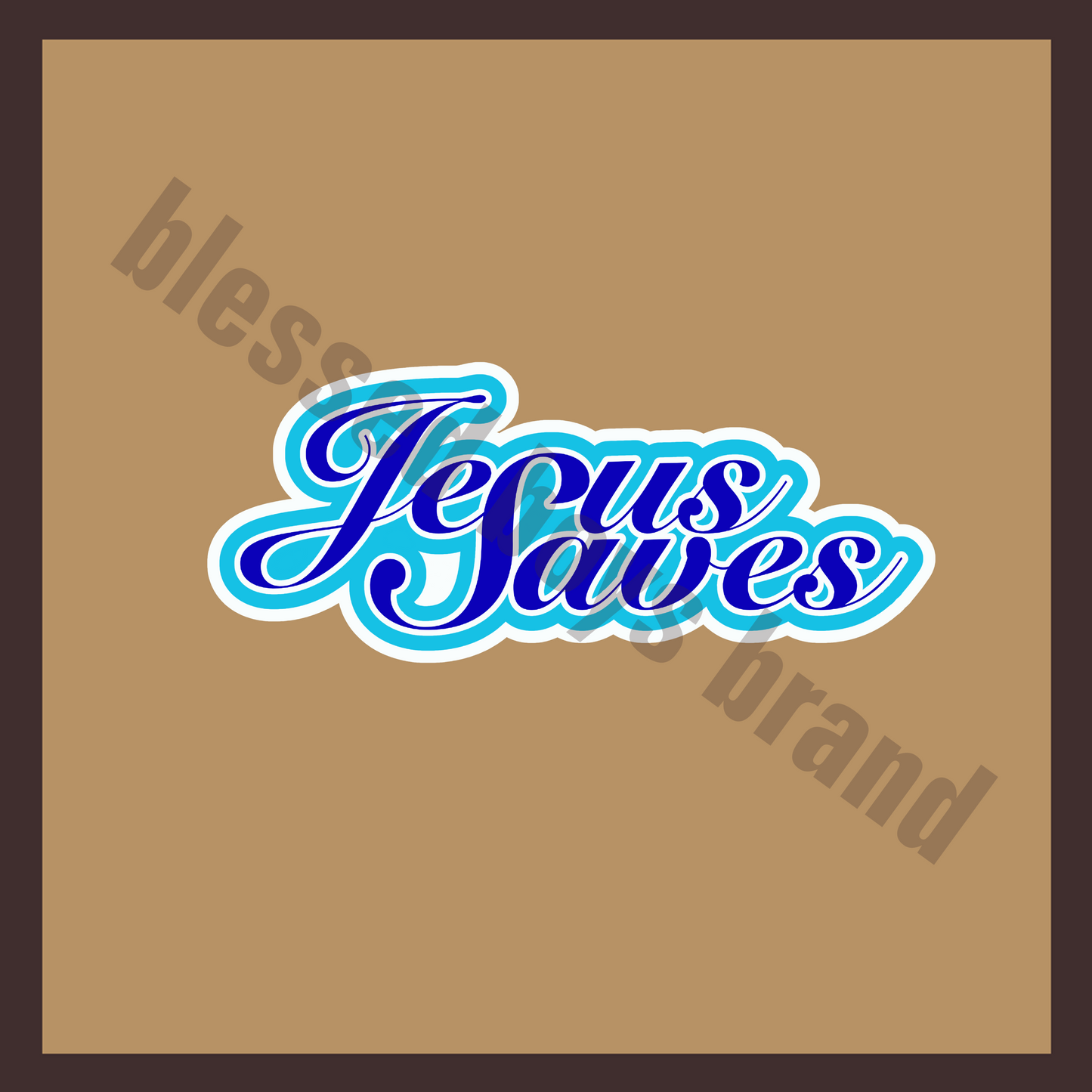 Blue Jesus Saves Sticker