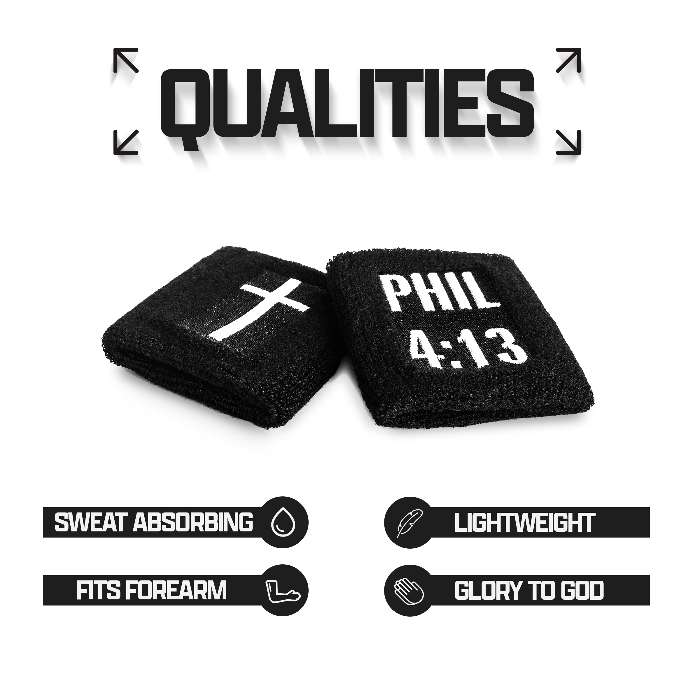 Philippians 4:13 Sweatband 2 Pack