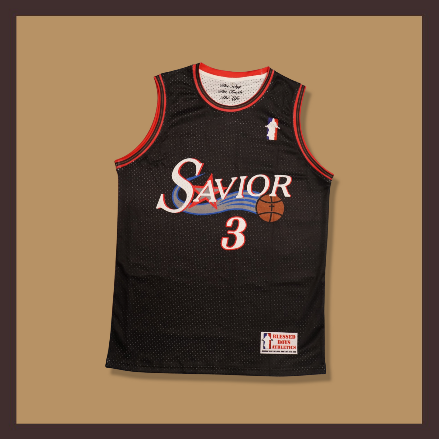 "Jesus is the Answer" Basketball Jersey (Black)