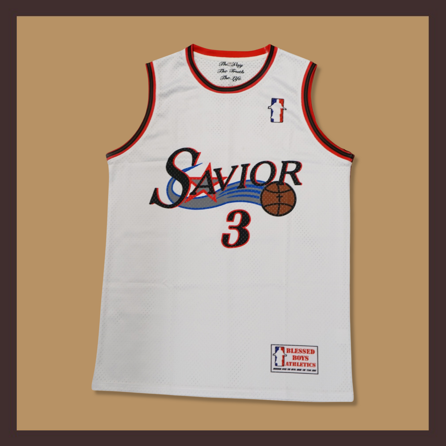 "Jesus is the Answer" Basketball Jersey (White)