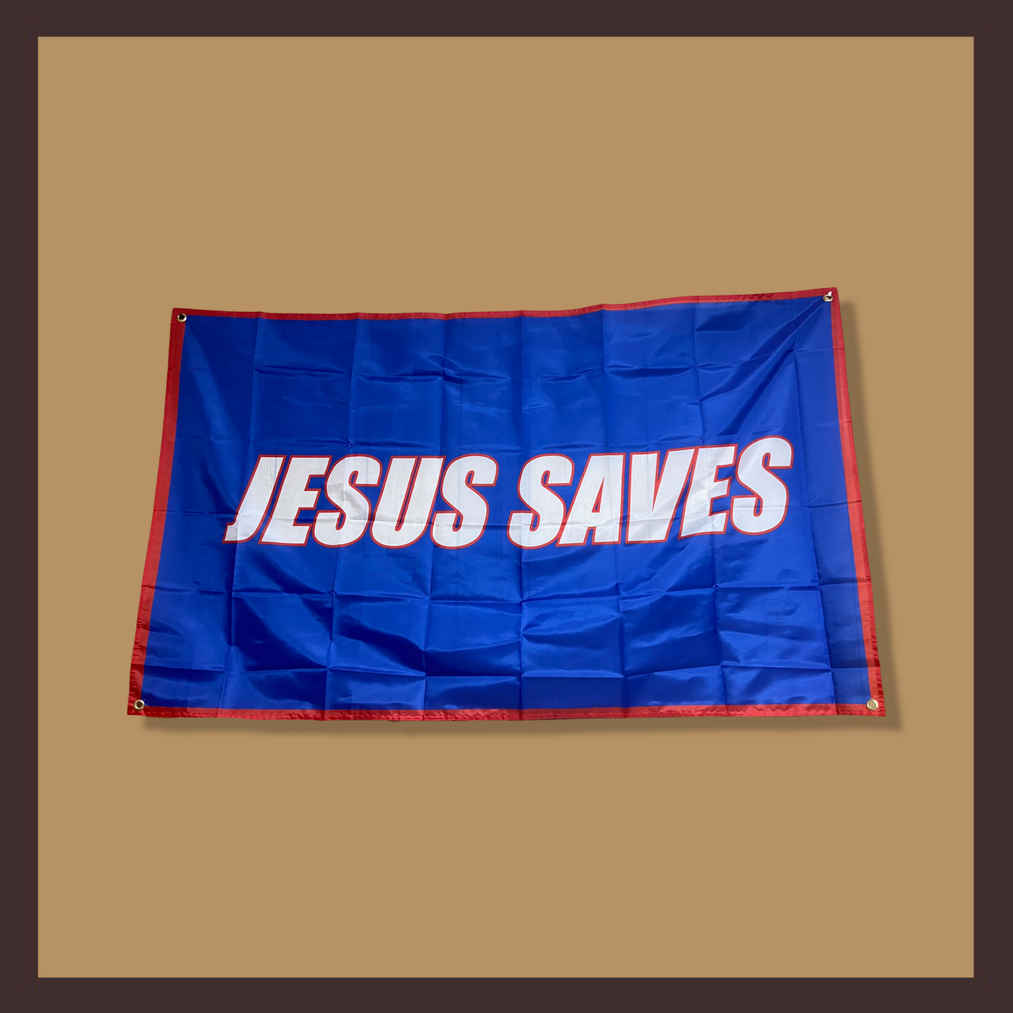 “Jesus Saves” Flag (Blue)