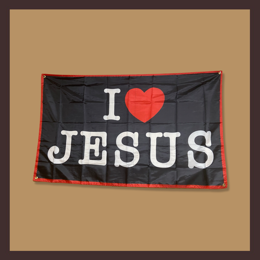 "I Heart Jesus" Flag (Black)