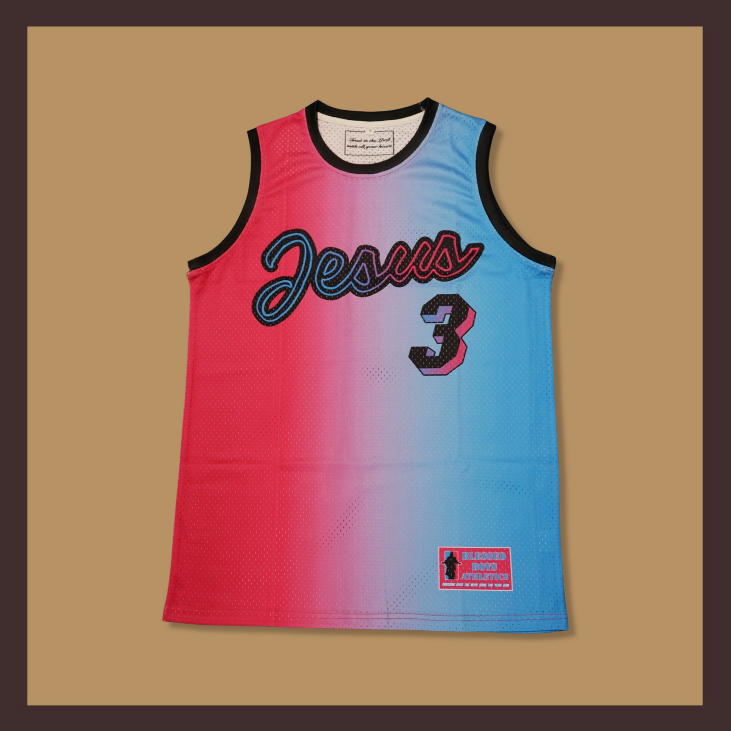 Proverbs 3 Basketball Jersey (Pink/Blue)