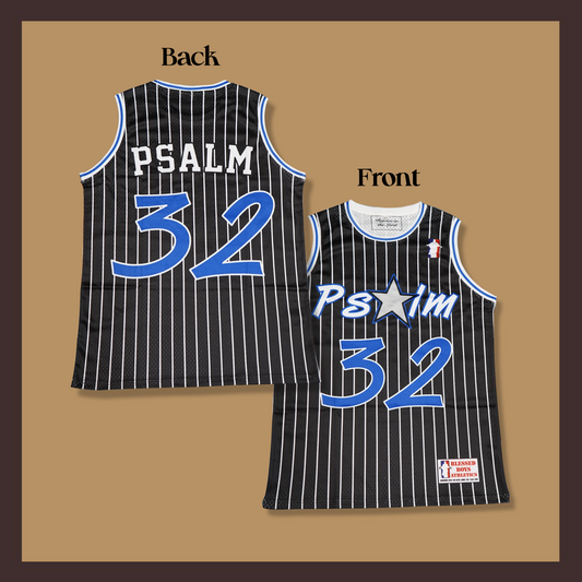 Psalm 32 Basketball Jersey (Black)