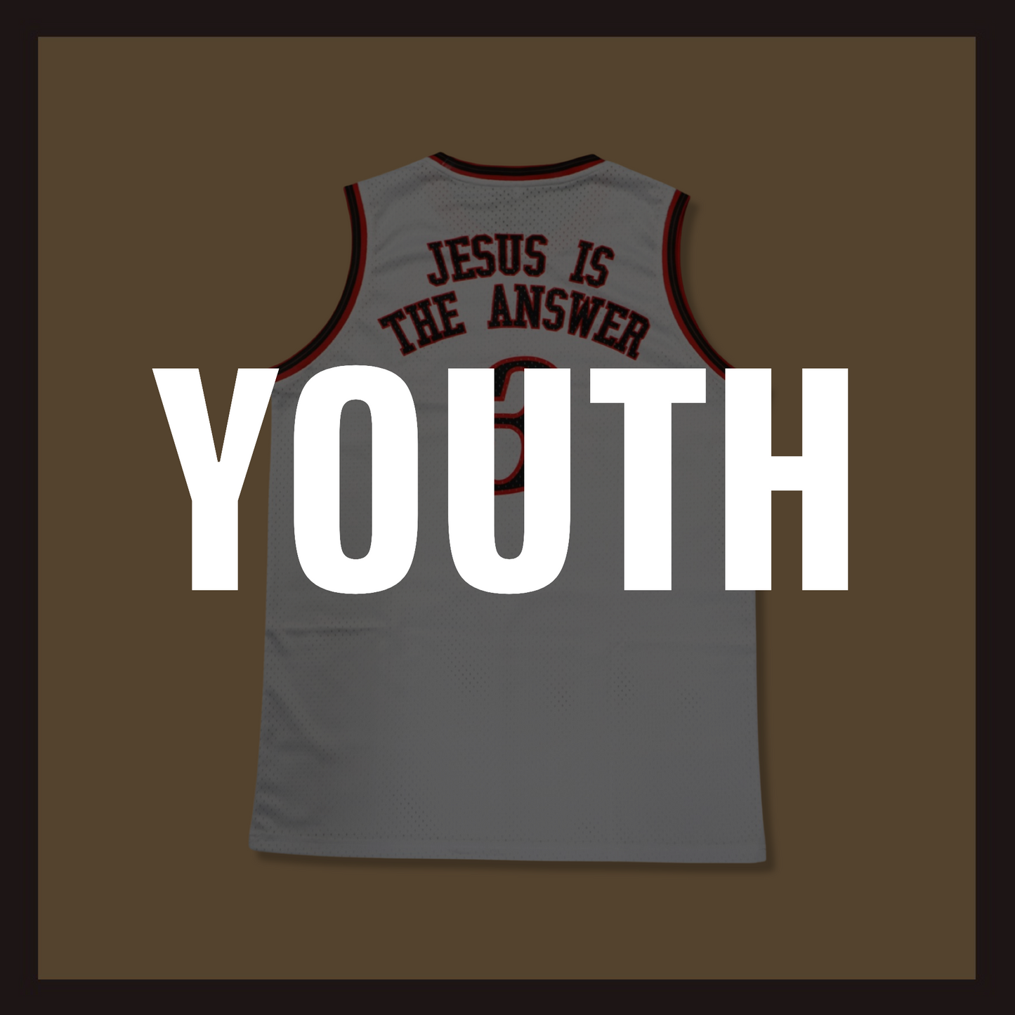 "Jesus is the Answer" Basketball Jersey (White)